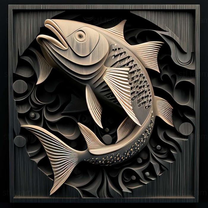 3D модель Черная морская рыба (STL)